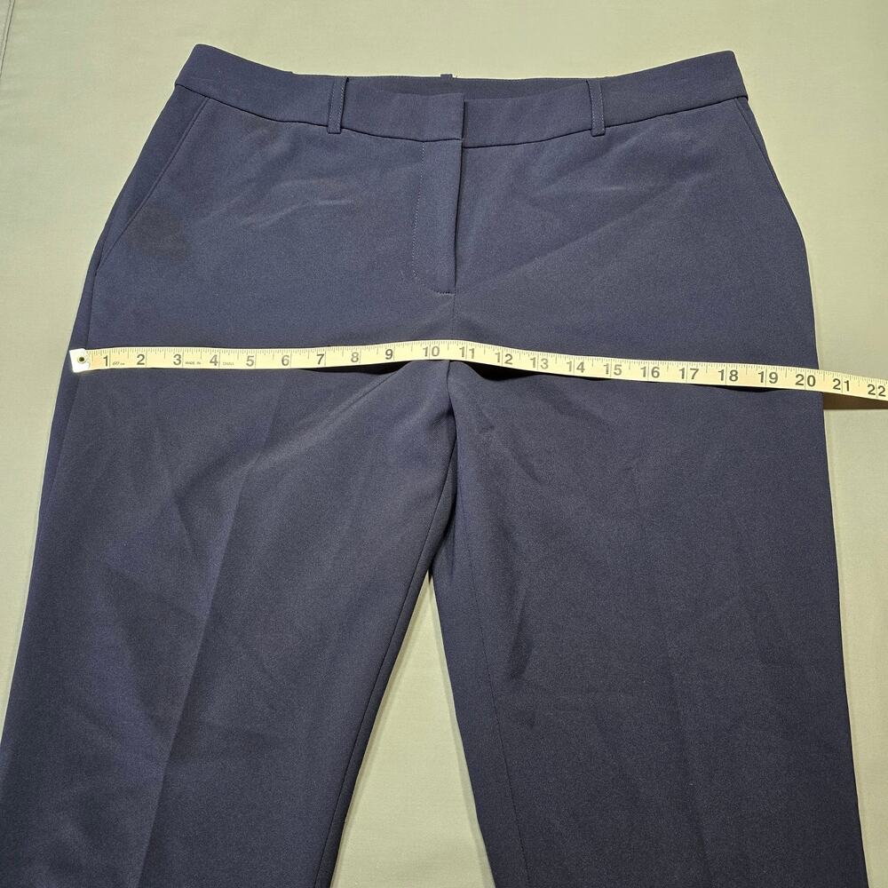 BHFO Blue Pants NEW Stretch Flat Front Straight Trousers Women's Size 10 Petite - Picture 5 of 13